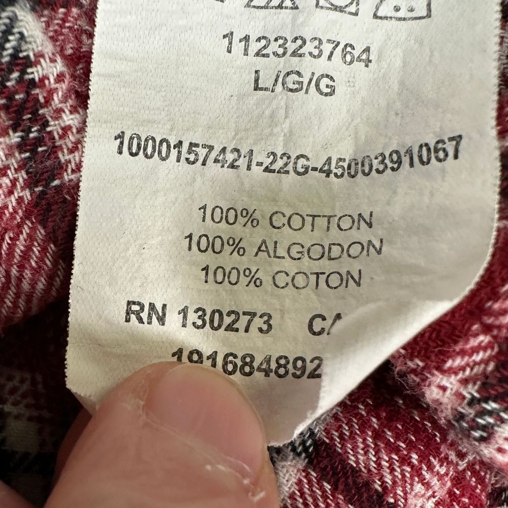 Wrangler Wrancher Button Up Shirt Mens Large Red Plaid Western Pearl Snap Pocket - Picture 6 of 10